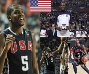 yapboz Kevin Durant 2010 FIBA Dünya Basketbol Şampiyonası&#039;nda en değerli oyuncu ödülü